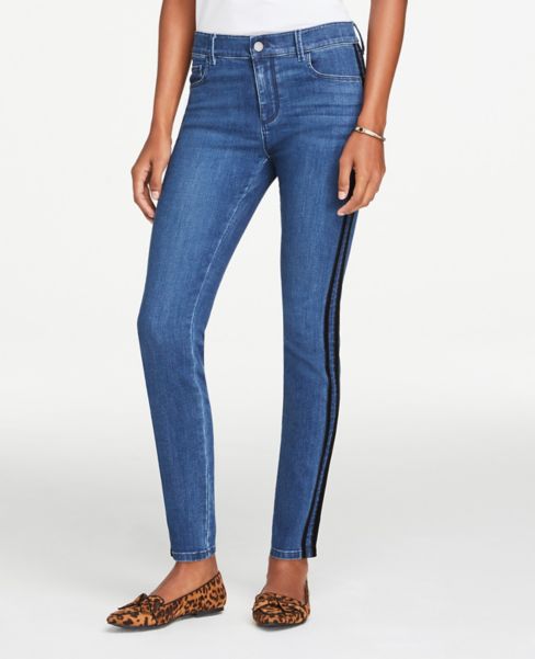 jeans with velvet stripe