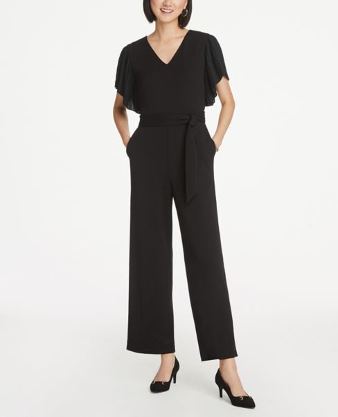 petite pleated jumpsuit