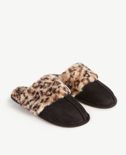 leopard print fluffy slippers