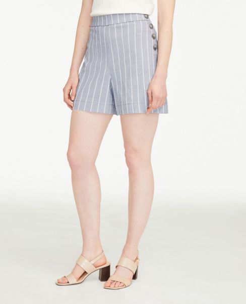 Image of Ann Taylor Factory Striped Side Button Drapey Shorts