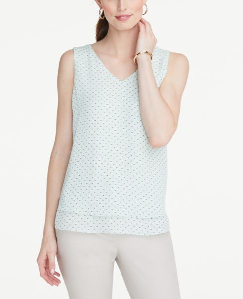 Image of Ann Taylor Factory Dotted Double V Shell Top