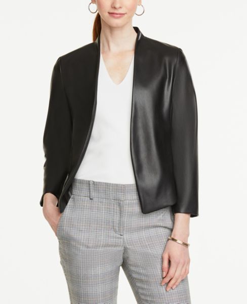 faux leather blazer