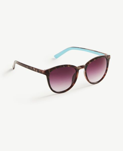 Image of Ann Taylor Factory Tortoiseshell Print Round Sunglasses