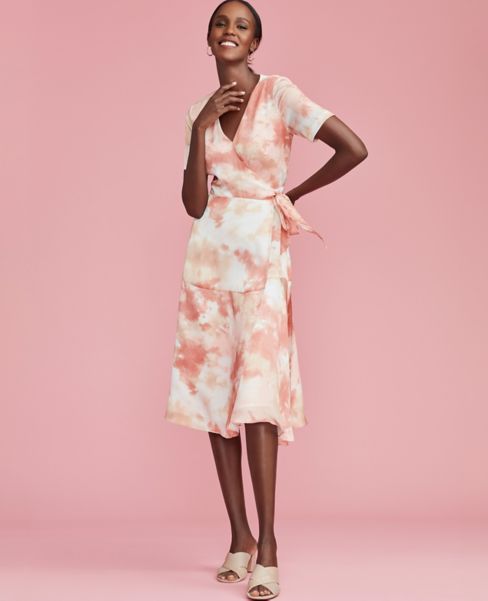 tie dye wrap dress