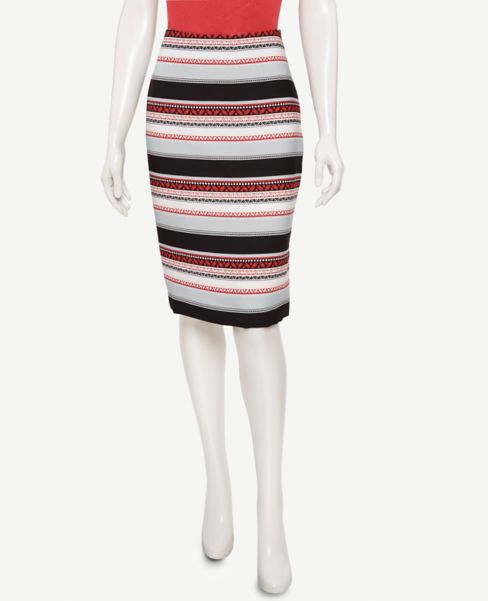 Image of Ann Taylor Factory Border Stripe Long Pencil Skirt