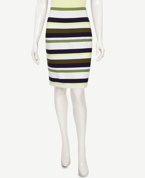 Image of Ann Taylor Factory Stripe Pull On Pencil Skirt