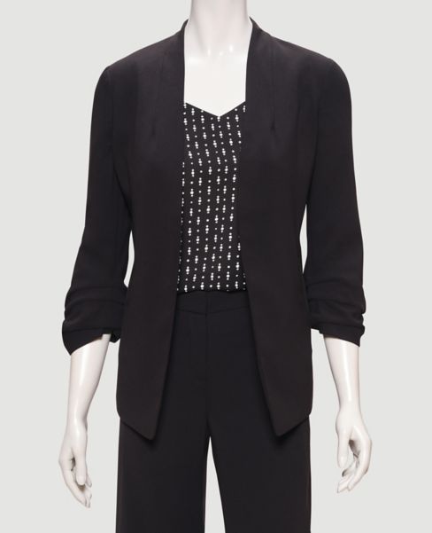 Image of Ann Taylor Factory Cinched Sleeve Open Blazer