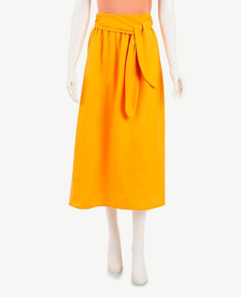 Image of Ann Taylor Factory Tie Waist Pocket Midi Skirt