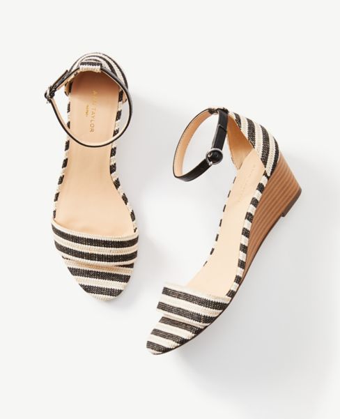striped wedge sandals