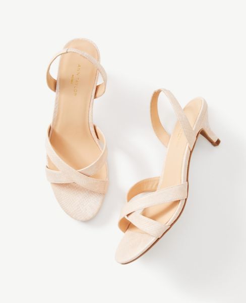 kitten heel slingback sandals