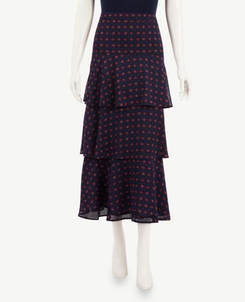 floral tiered maxi skirt