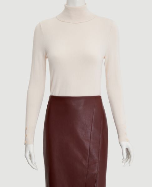 Image of Ann Taylor Factory Button Cuff Turtleneck Sweater