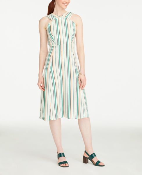 Striped Halter Midi Dress | Ann Taylor
