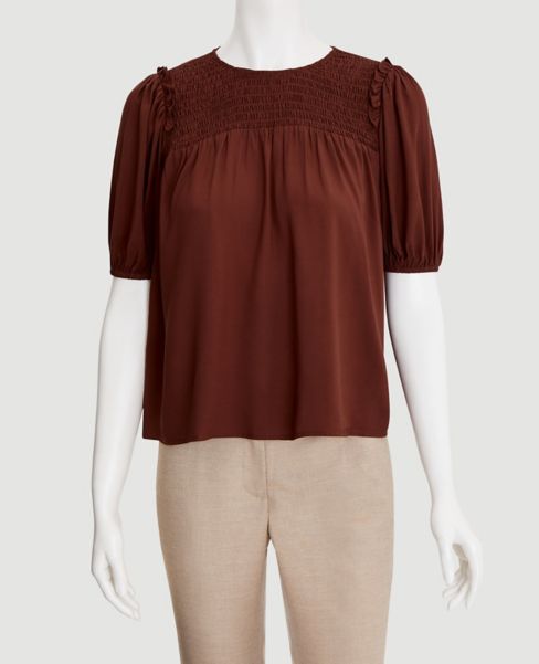 smocked puff sleeve top