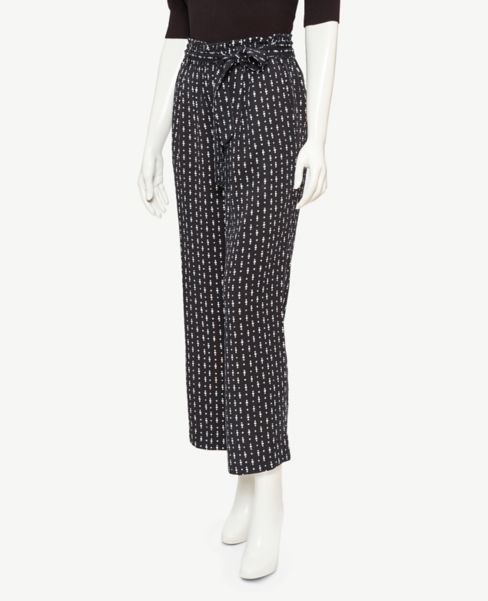 Dotted Tie Waist Pull On Pants | Ann Taylor