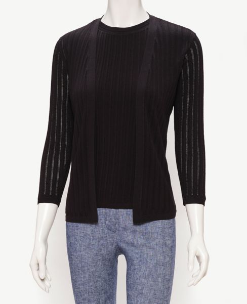 Image of Ann Taylor Factory Pointelle / Sleeve Cardigan