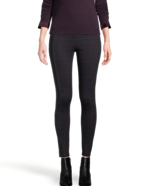 Image of Ann Taylor Factory Checked Seamed Ponte Leggings