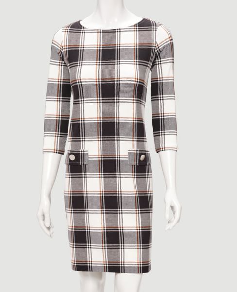 plaid shift dress