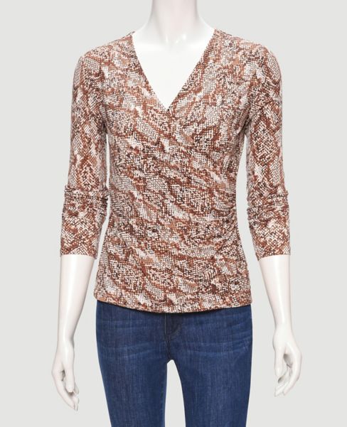 Image of Ann Taylor Factory Snake Print Wrap Top
