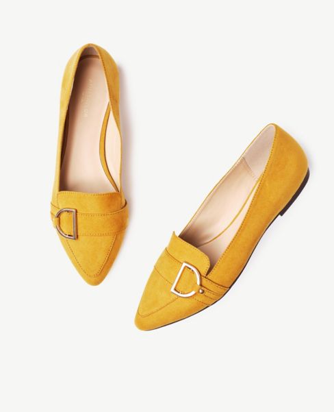 beige pointed toe flats