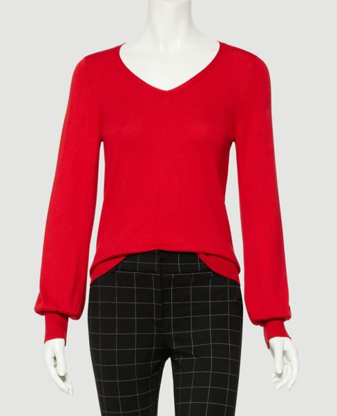 red scoop neck sweater