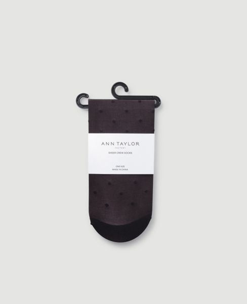 Image of Ann Taylor Factory Dotted Sheer Crew Socks