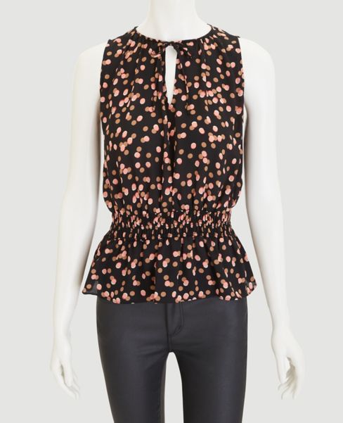 Image of Ann Taylor Factory Shimmer Dot Peplum Shell Top