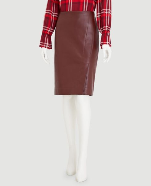 Image of Ann Taylor Factory Faux Leather Wrap Pencil Skirt