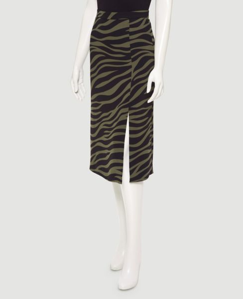 zebra print midi skirt
