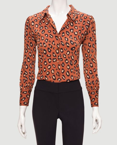 Image of Ann Taylor Factory Animal Print Button Down Shirt