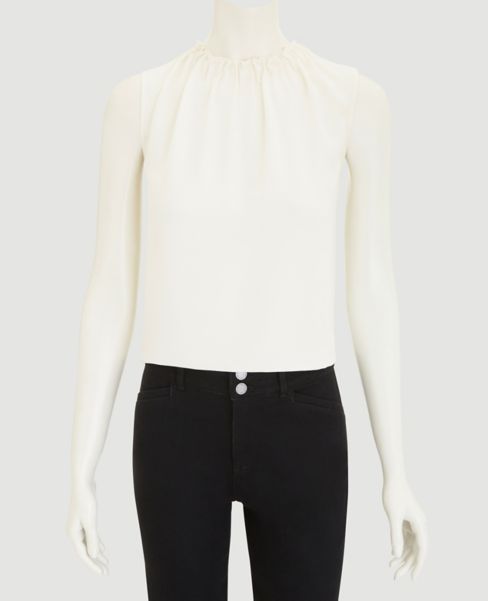 Image of Ann Taylor Factory Ruffle Neck Shell Top