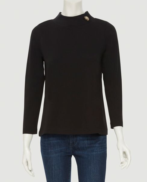 Image of Ann Taylor Factory Button Mock Neck Top