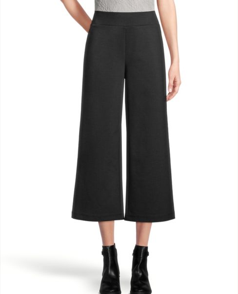 Image of Ann Taylor Factory Pull On Wide Leg Pants in Houndstooth