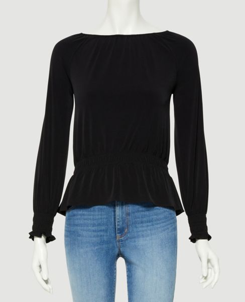 Image of Ann Taylor Factory Smocked Peplum Top