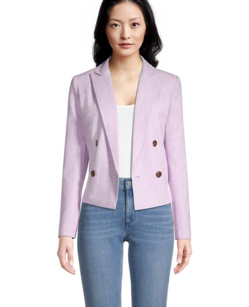 Image of Ann Taylor Factory Crosshatch Double Breasted Blazer