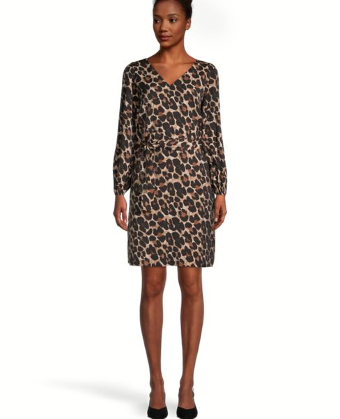 Image of Ann Taylor Factory Leopard Print Belted Dress