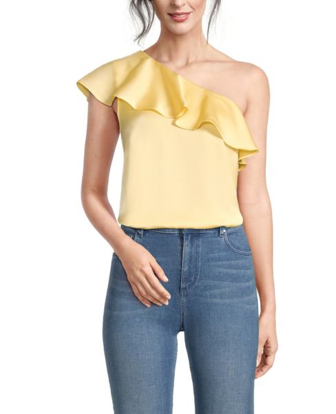 ruffle one shoulder blouse