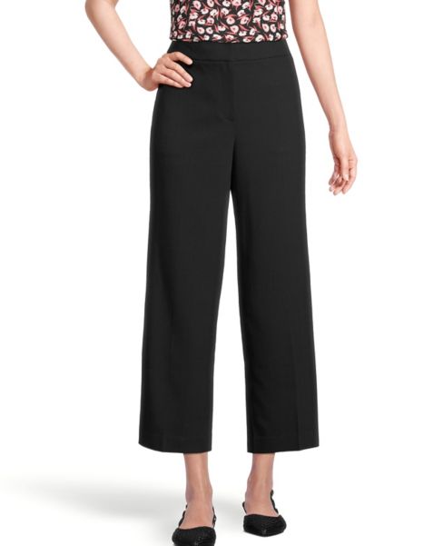 Petite Slim Wide Leg Crop Pants