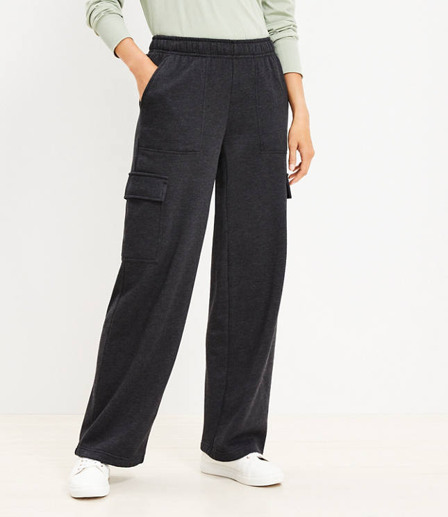 Lou & Grey Fluffy Fleece Wide Leg Cargo Pants