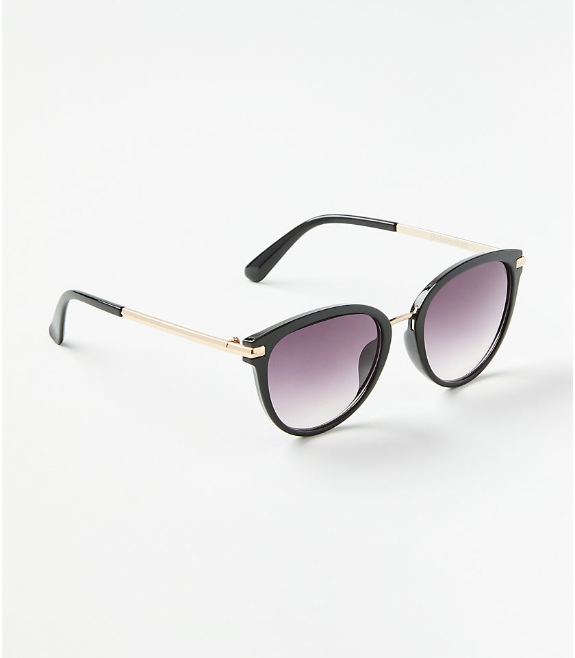 Metallic Arm Cateye Sunglasses