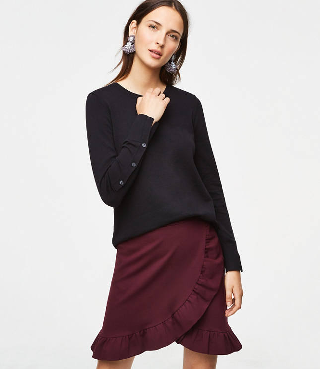 Button Sleeve Sweater LOFT