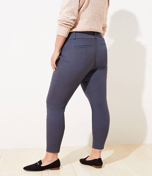 Slim Trouser Ankle Pants In Plus Size - Light Blue Heather Blue