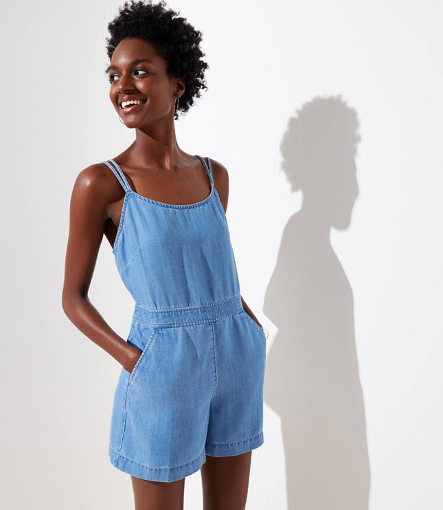 loft chambray jumpsuit