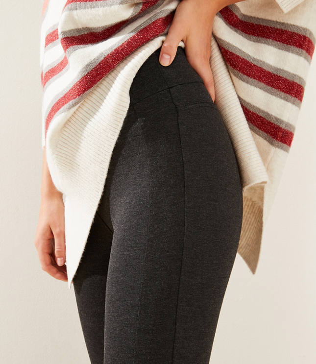 Leggings in Heathered Seamed Ponte