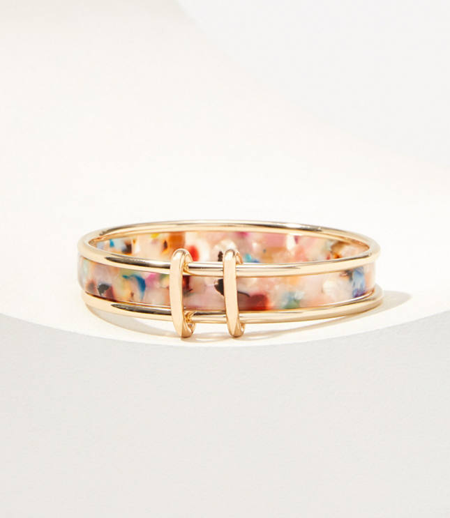 Rainbow Resin Bangle Set