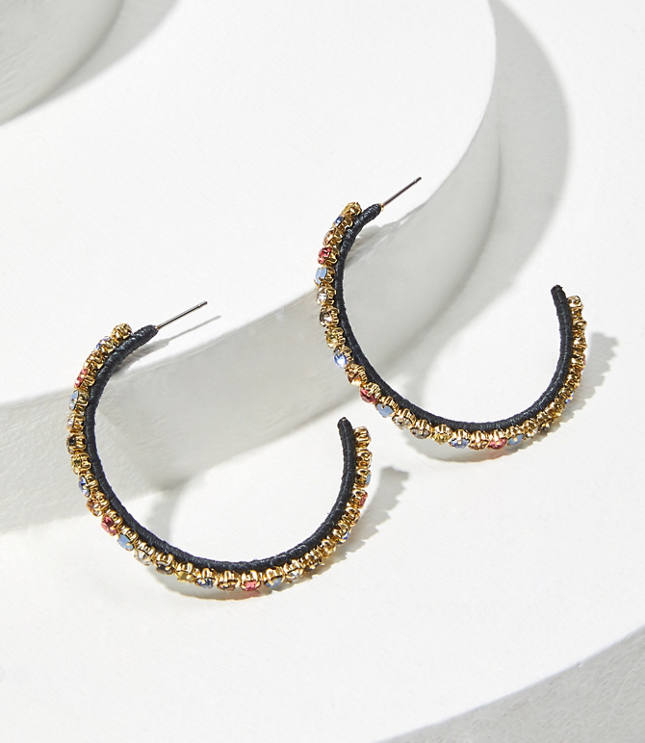 Summer Love Rhinestone Hoop Earrings