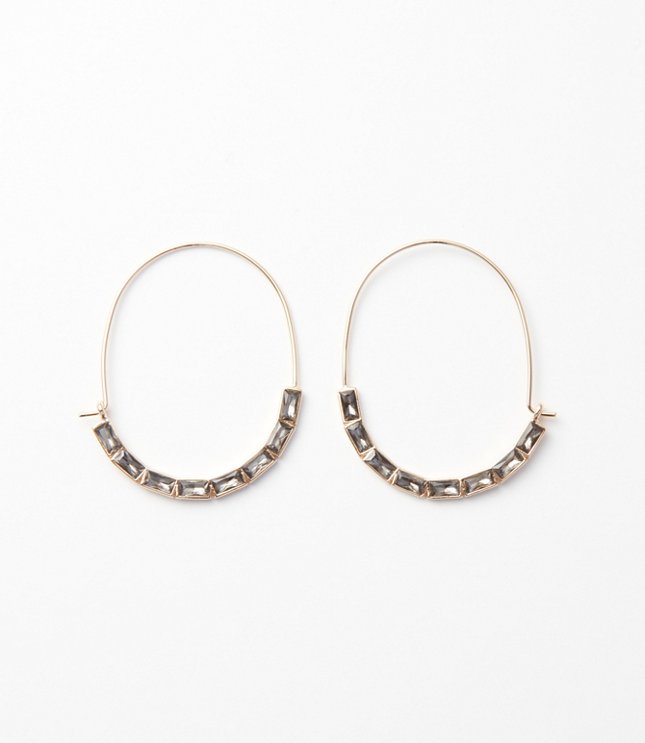 Sparkle Pull Thru Hoop Earrings