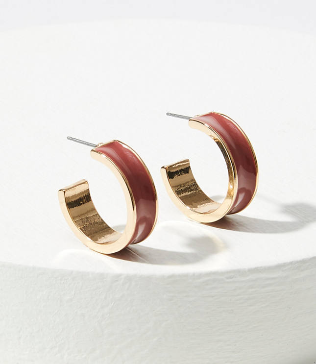 Enamel Huggie Earrings