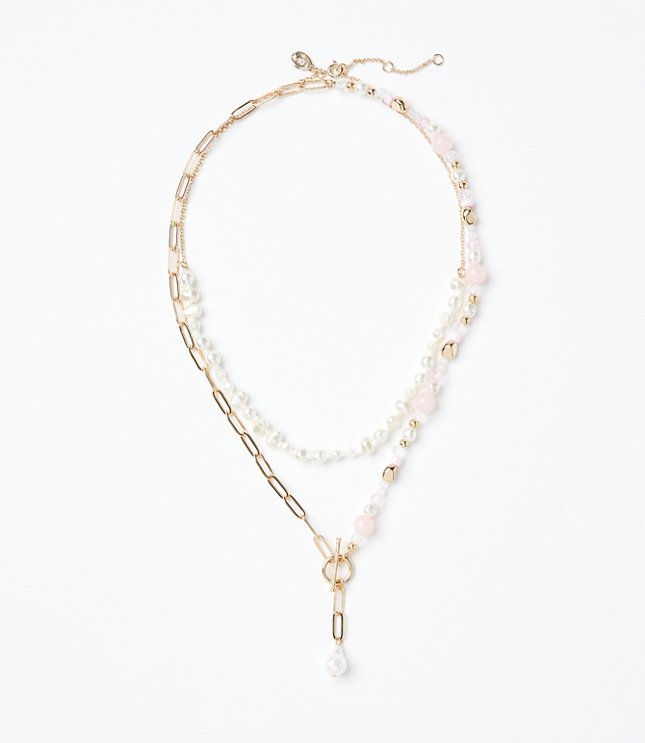Loft BCRF Rose Quartz Beaded Necklace
