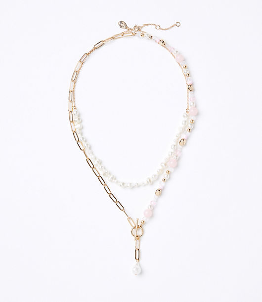 Loft BCRF Rose Quartz Beaded Necklace